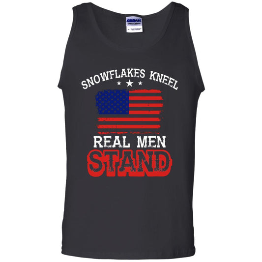 Military T-shirt Snowflakes Kneel Real Men Stand Black