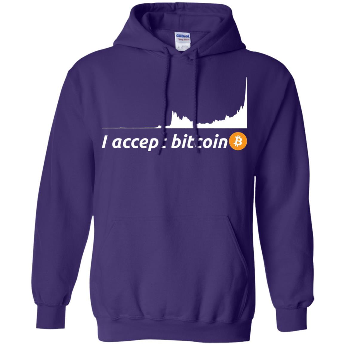 Cryptocurrency T-shirt I Accept Bitcoin Purple
