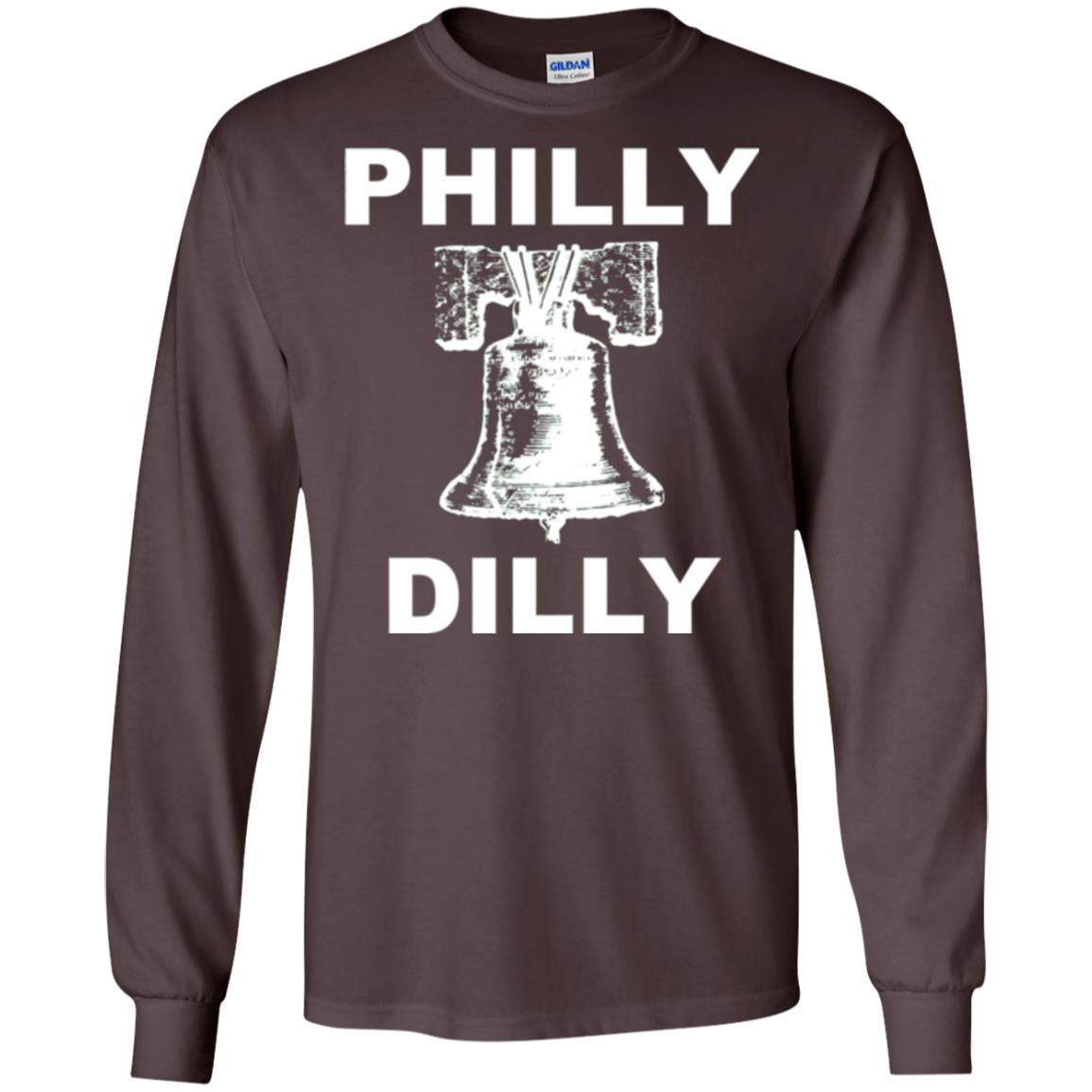 Football T-shirt Philly Dilly With Liberty Bell And Crack Philadelphia Dark Chocolate
