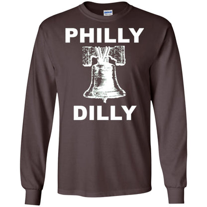 Football T-shirt Philly Dilly With Liberty Bell And Crack Philadelphia Dark Chocolate