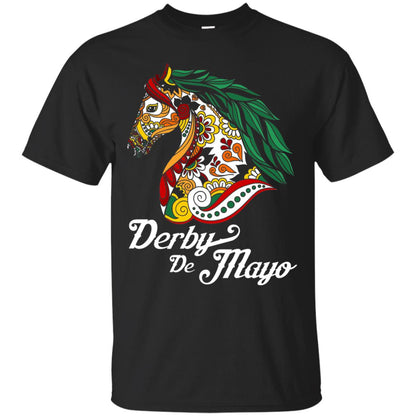 Derby Cinco De Mayo Floral Horse Race T-shirt Black