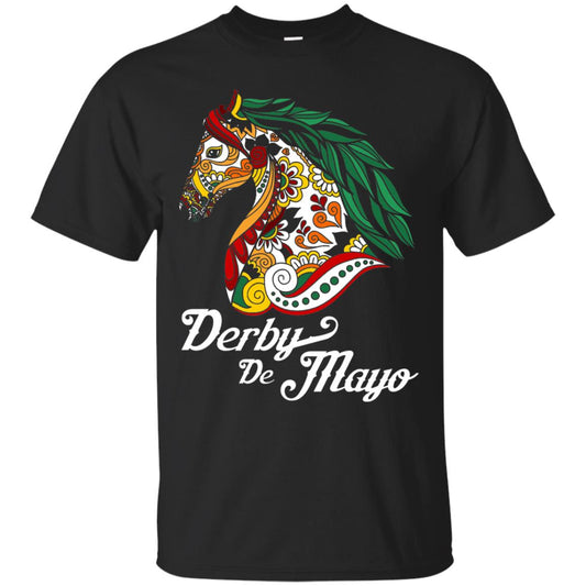 Derby Cinco De Mayo Floral Horse Race T-shirt Black