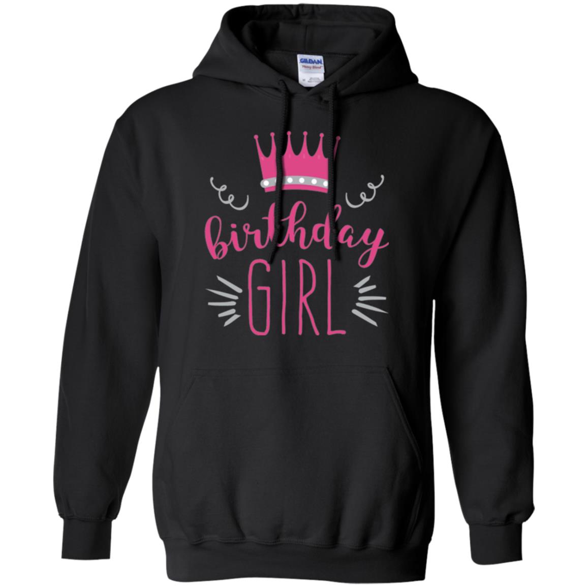 Tiara Crown T-shirt Girl_s Youth Birthday Princess T-shirt Black
