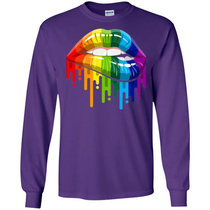 Rainbow Lips Pride Lgbt T-shirt Purple