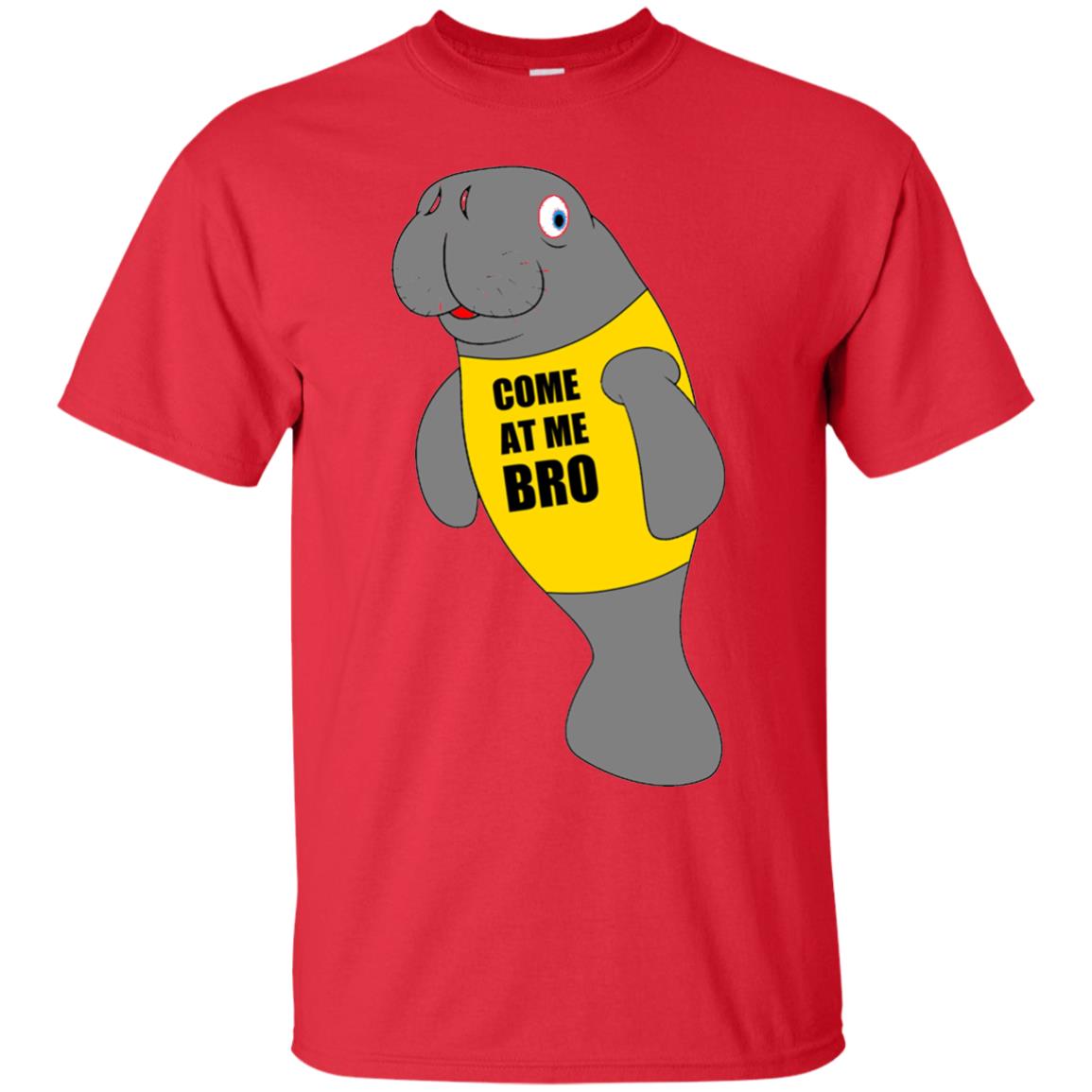 Manatee Novelty Come At Me Bro T-shirt Red