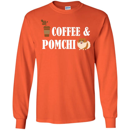 Coffee And Pomchi Lover Shirt Orange