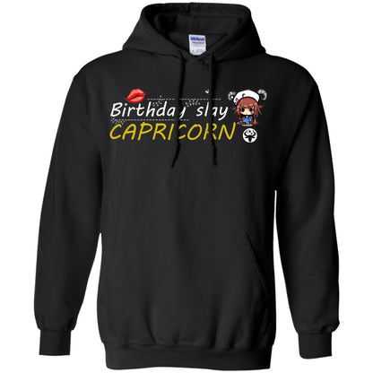 Cute Capricorn Girl Birthday Lip Slay T-shirt Black