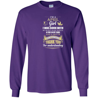 April Birthday Shirt Im A April Girl I Was Born With My Heart Purple