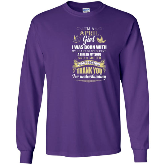 April Birthday Shirt Im A April Girl I Was Born With My Heart Purple