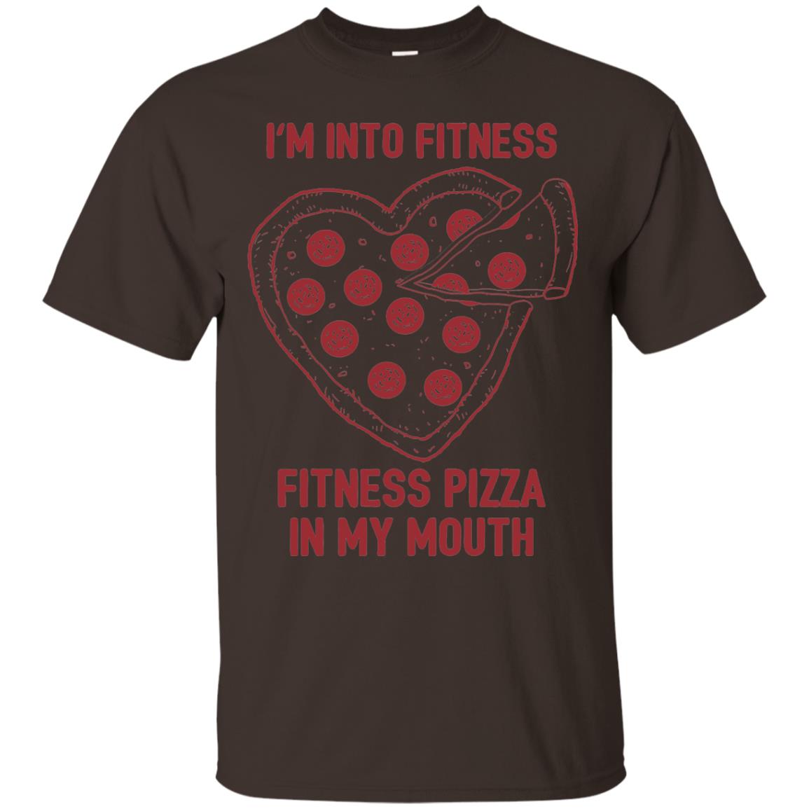 Pizza Lover T-shirt Fitness Pizza In My Mouth Dark Chocolate