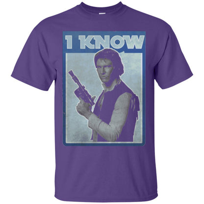Film T-shirt Han Solo Iconic Unscripted I Know Graphic Purple
