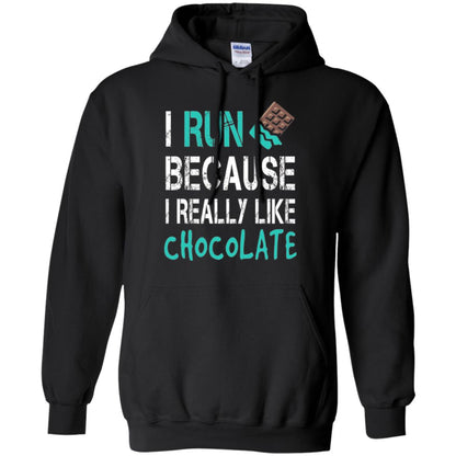 Runner T-shirt I Run Because I Really Like Chocolate Black