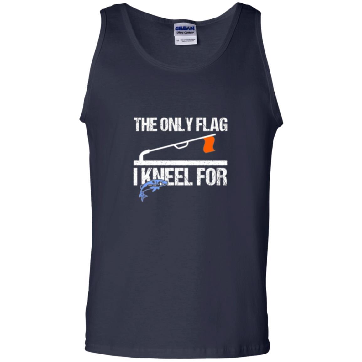 Fisherman T-shirt Ice Fishing Tip Up Flag T-shirt Navy