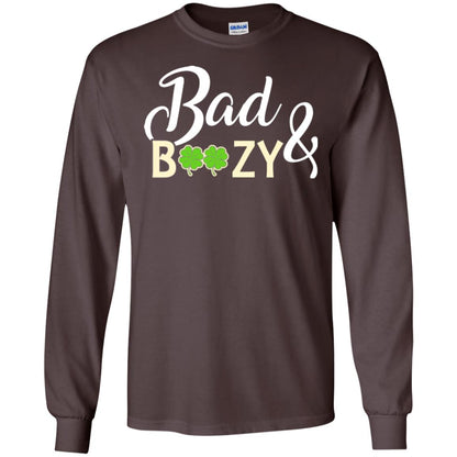 Saint Patrick's Day T-shirt Bad And Boozy Shamrock Dark Chocolate