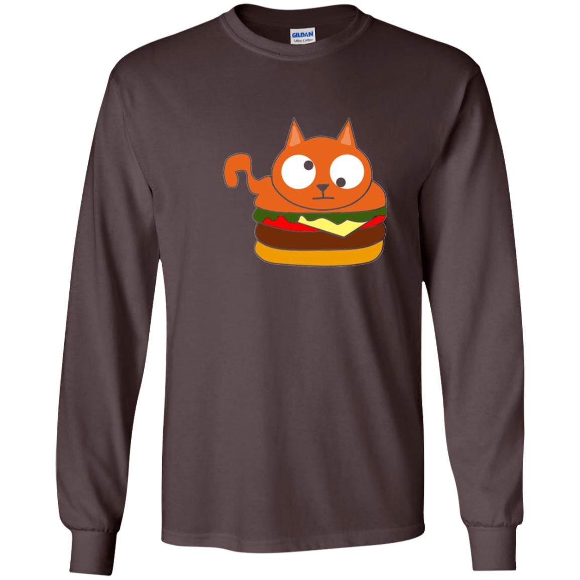 Chibi Kitty Burger Kawaii Cat Lovers Shirt Dark Chocolate