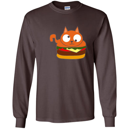 Chibi Kitty Burger Kawaii Cat Lovers Shirt Dark Chocolate