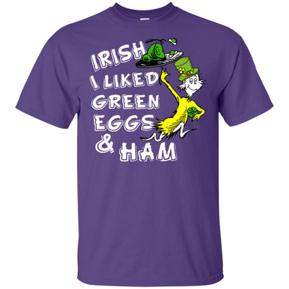 Irish I Liked Green Eggs And Ham T-shirt Purple