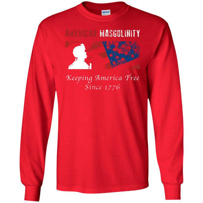 American Masgulinity Keeping America Free Since 1776 Shirt Red