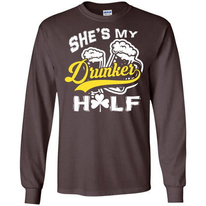 She_s My Drunker Half Saint Patrick_s Day T-shirt Dark Chocolate