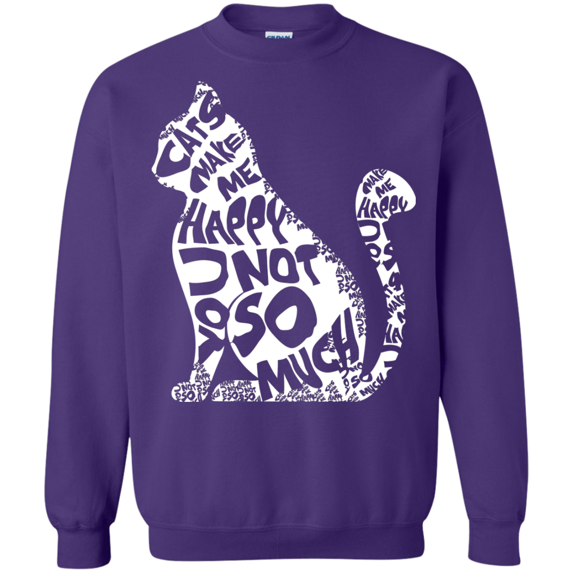 Cat Lover T-shirt Cat Make Me Happy You Not So Much Purple