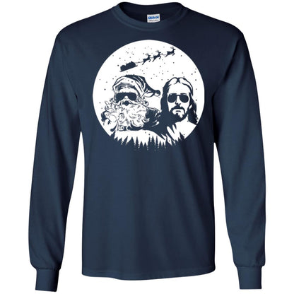 Christmas T-shirt Jesus And Santa Claus Navy