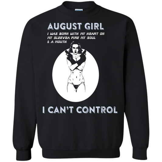 August Girl I Was Born With My Heart T-shirt Black