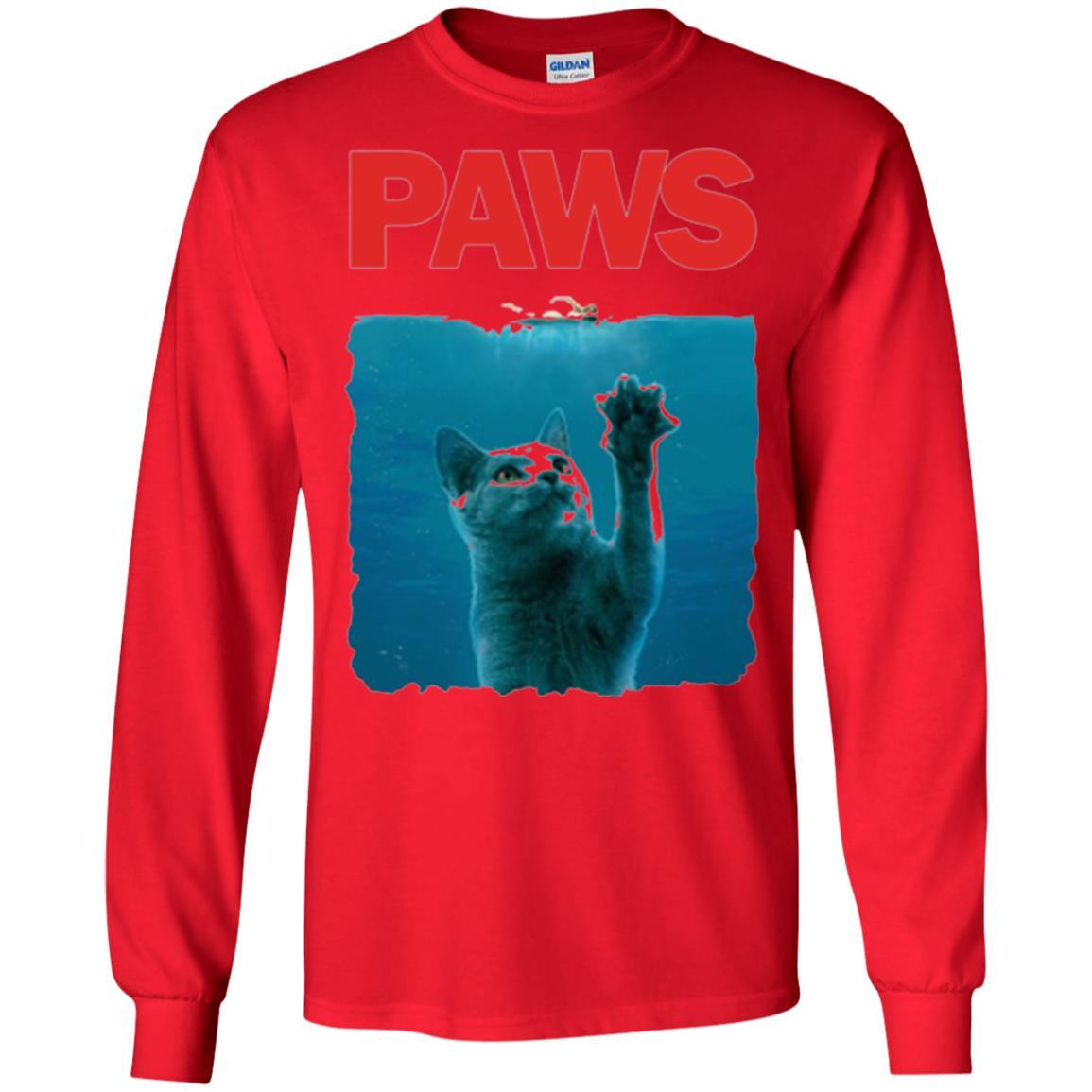 Cat Lover T-shirt Paws Kitten Meow Parody Red