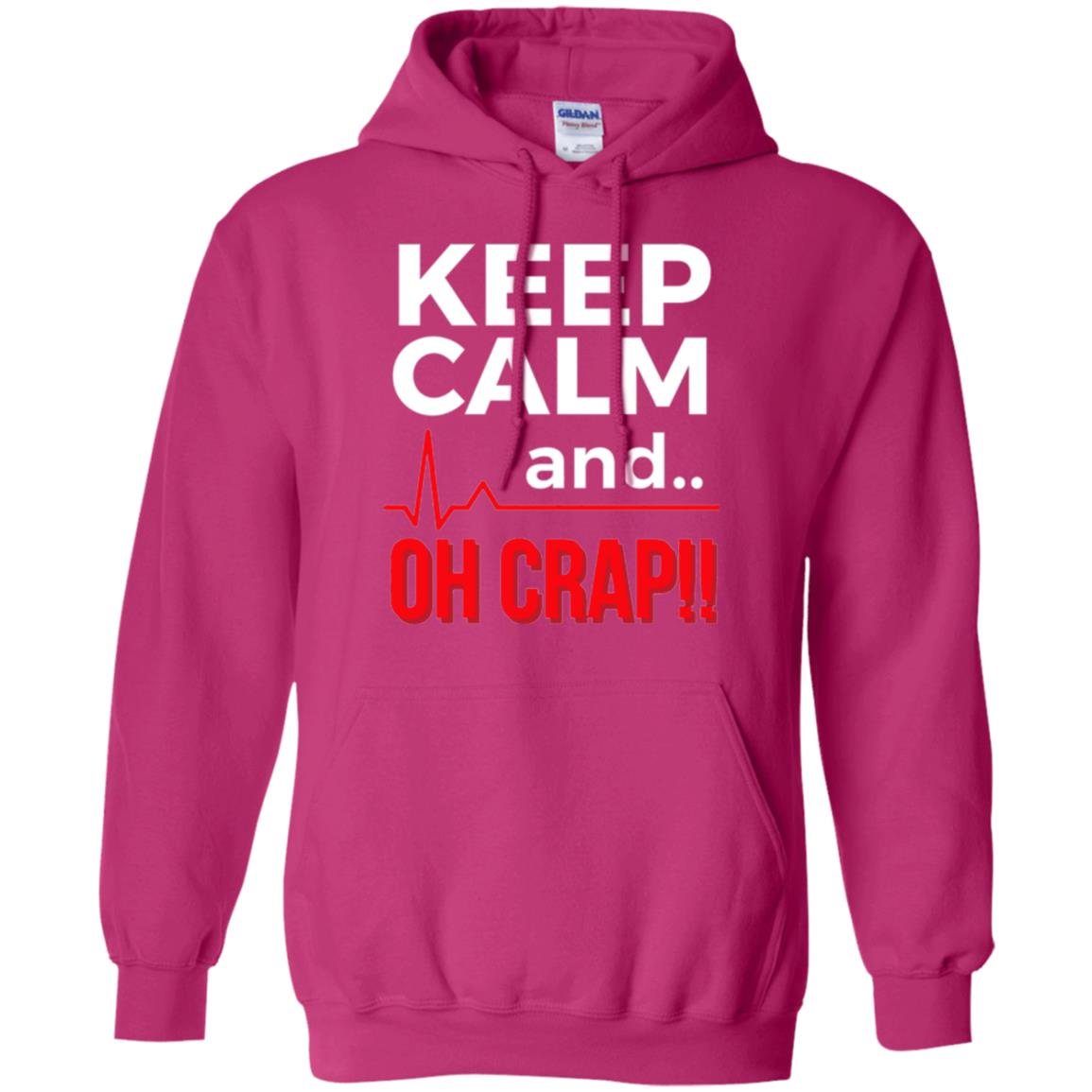Funny Emergency Room T-shirt Keep Calm Oh Crap Flatline Heliconia