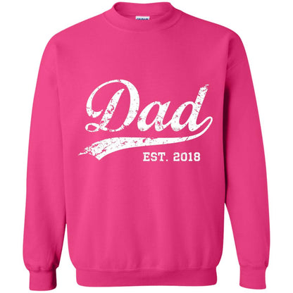 Dad Est. 2018 Vintage New Dad Daddy T-shirt Heliconia