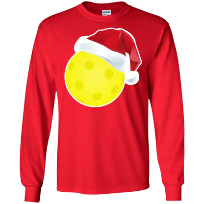 Pickleball With Santa Claus Hat X-mas Shirt For Pickleball Lovers Red