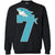 7th Birthday Shark Party ShirtG180 Gildan Crewneck Pullover Sweatshirt 8 oz.
