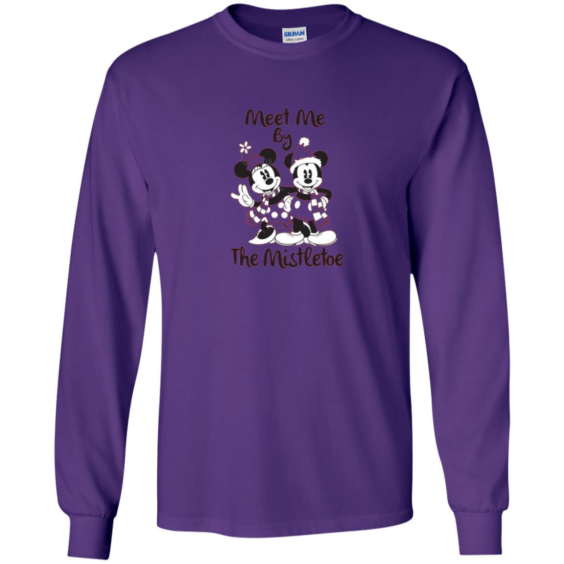 Christmas T-shirt Meet Me By Mistletoe Purple