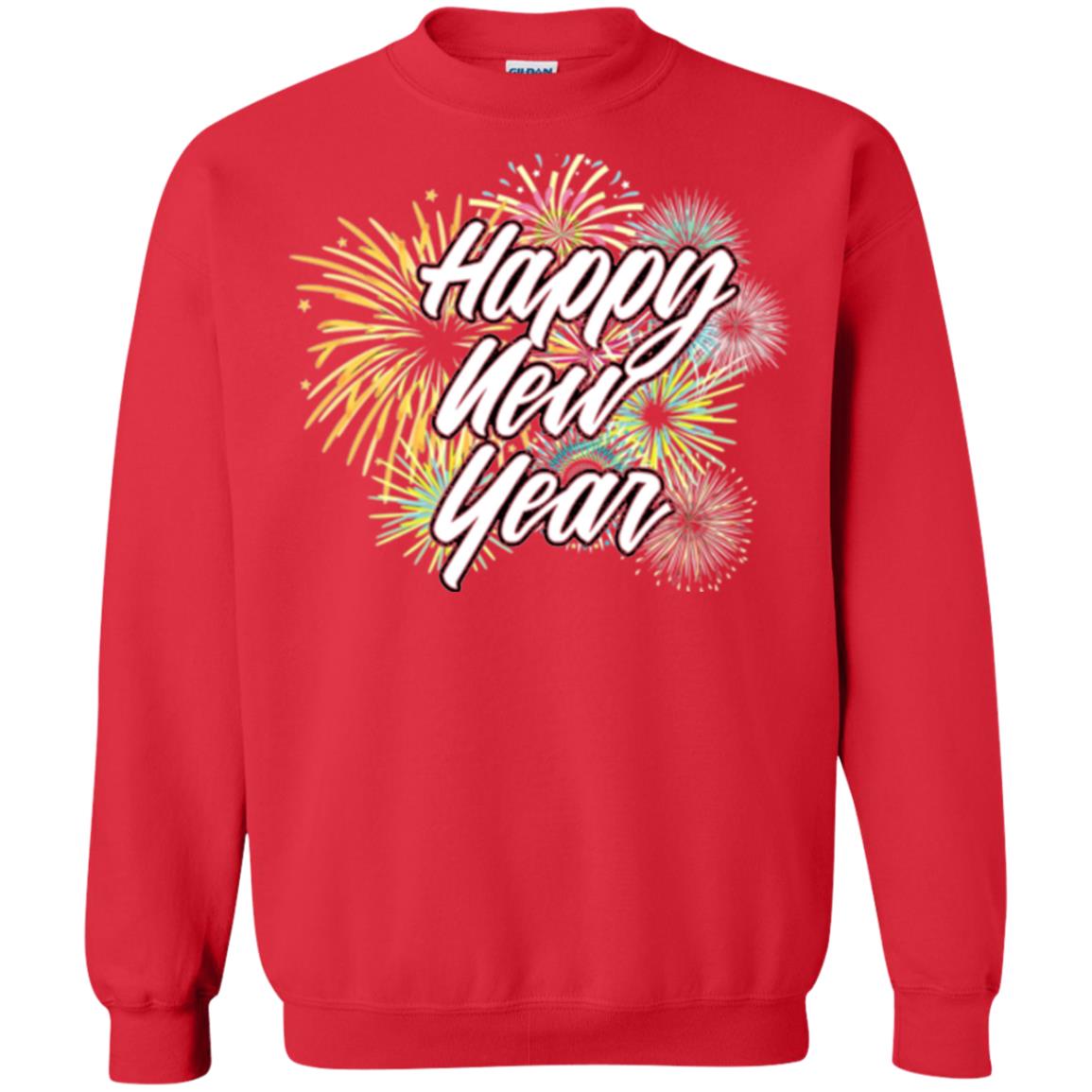 Happy New Year T-shirt Fireworks Red