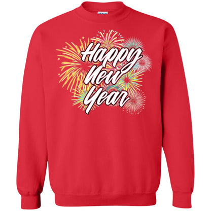 Happy New Year T-shirt Fireworks Red
