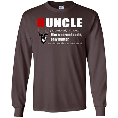 Huncle Definition Like A Normal Uncle Only Hunter Hunting Uncle Gift Shirt For Mens Dark Chocolate