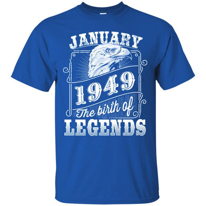 69th Birthday T-shirt January 1949 Birth Of Legend Royal