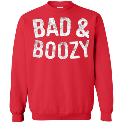 Funny Drinking T-shirt Bad And Boozy Red