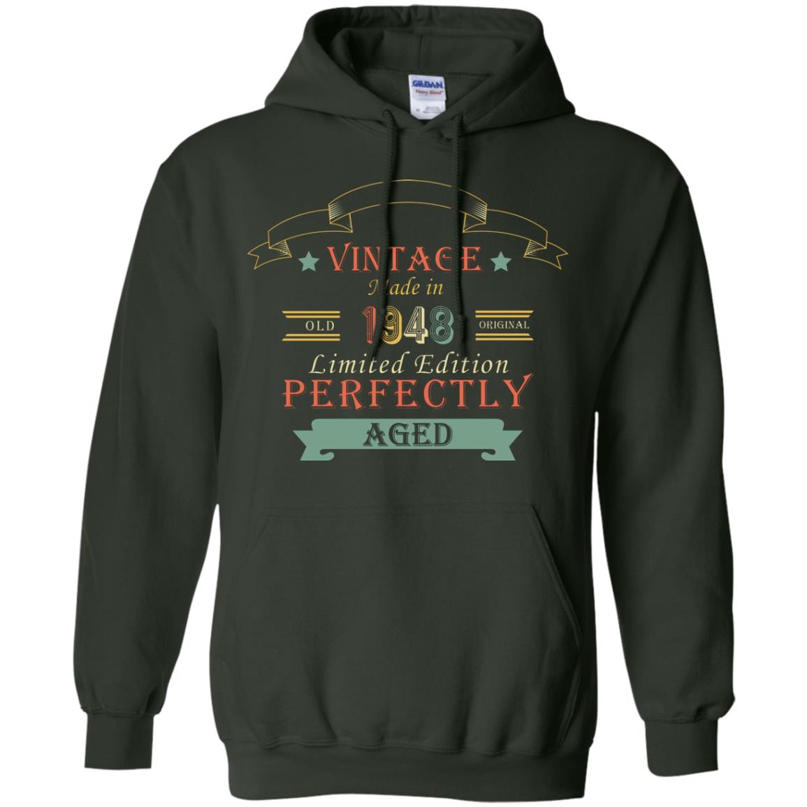 Vintage Made In Old 1948 Original Limited Edition Perfectly Aged 70th Birthday T-shirt Forest Green