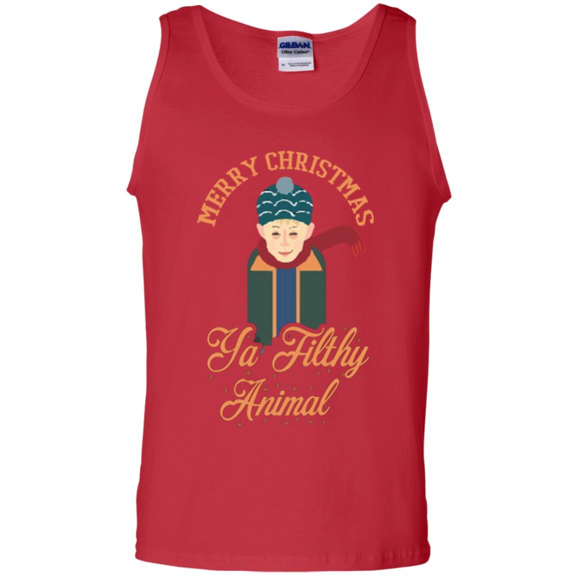 Christmas T-shirt Merry Christmas Ya Filthy Animal Red
