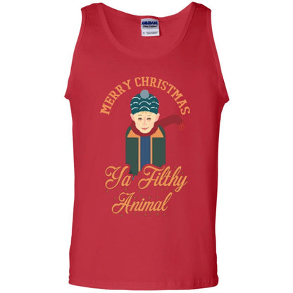 Christmas T-shirt Merry Christmas Ya Filthy Animal Red
