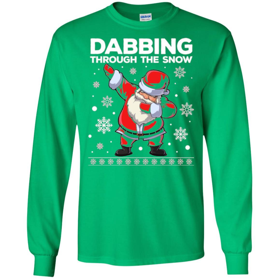 Christmas T-shirt Dabbing Through The Snow T-shirt Irish Green