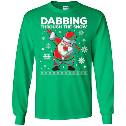 Christmas T-shirt Dabbing Through The Snow T-shirt Irish Green
