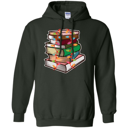 Fairy Lights Christmas Gift T-shirt Book Lover Forest Green