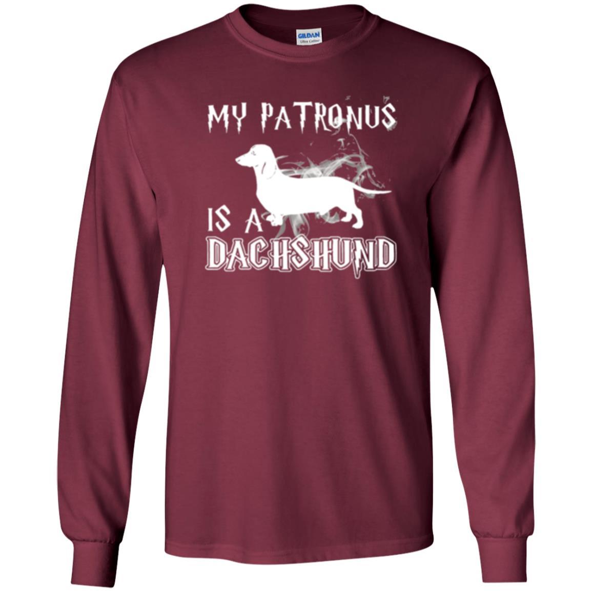 Dachshund Lover T-shirt My Patronus Is A Dachshund Maroon
