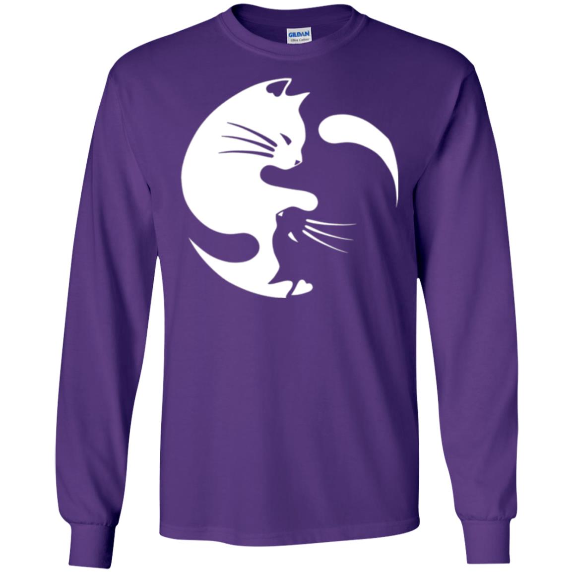 Ying Yang Cat T-shirt Purple