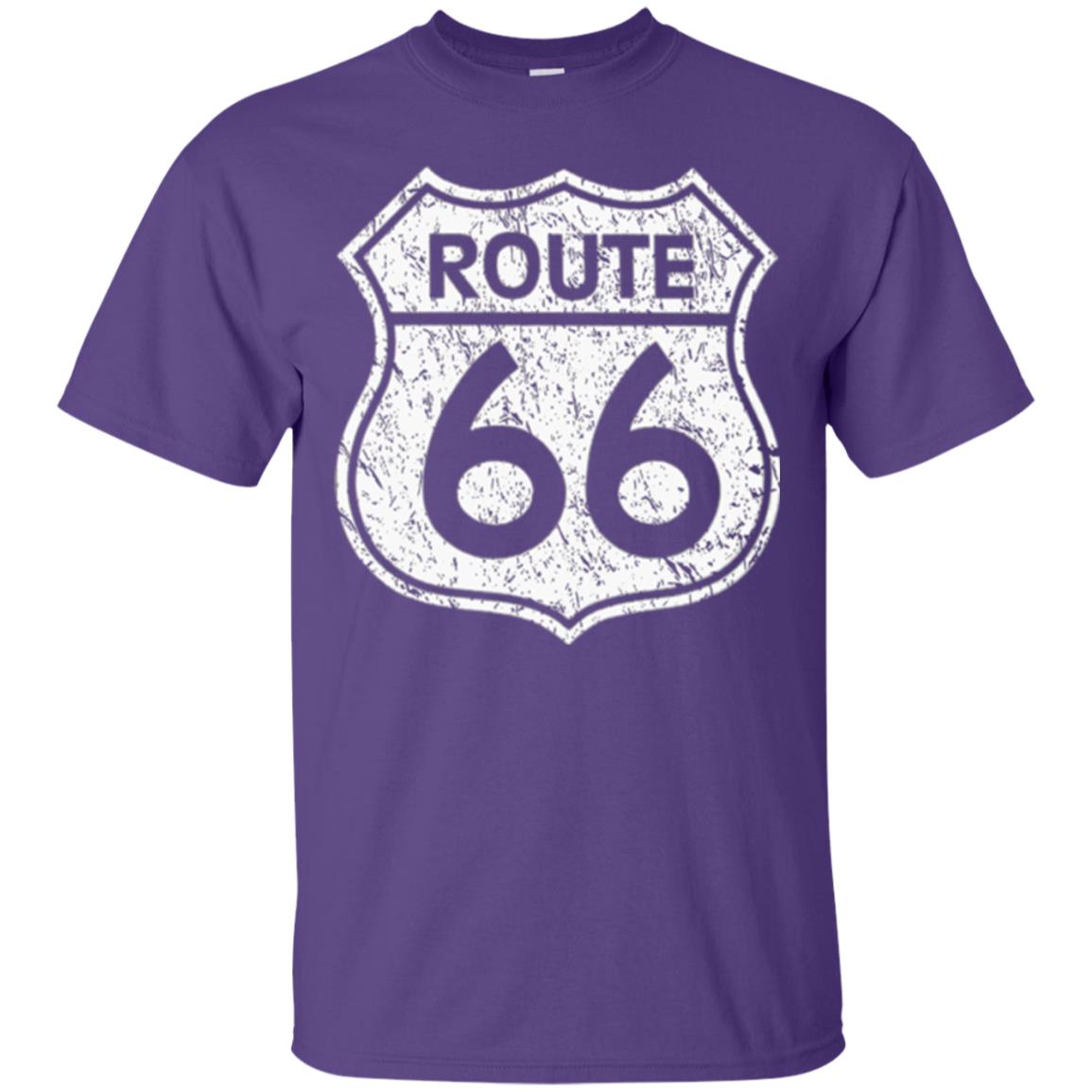 Historical Route 66 Distressed Vintage Look T-shirt Purple