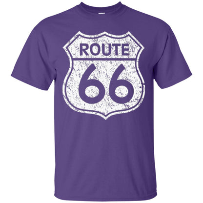 Historical Route 66 Distressed Vintage Look T-shirt Purple