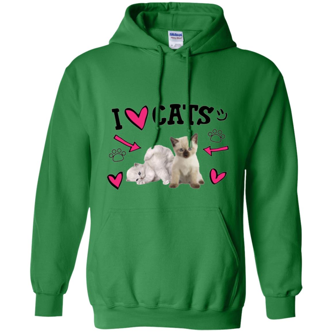Cat Lover T-shirt I Love Cats Irish Green
