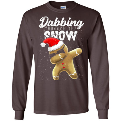 Dabbing Gingerbread T-shirt Dabbing Through The Snow Dark Chocolate