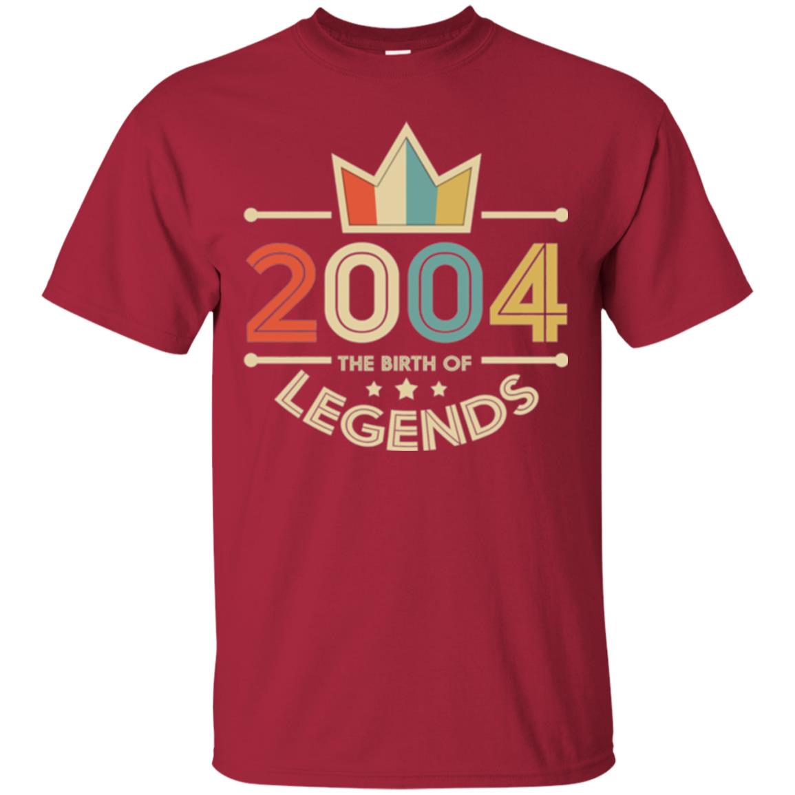 Brithday T-shirt Vintage 2004 The Birth Of Legends Cardinal